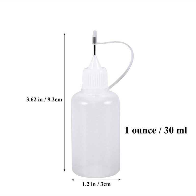 أونوون 10 قطع من Onwon، أداة توزيع زجاجات الصمغ ذات طرف إبرة دقيقة، 1 أونصة/ 30 مل، أداة توزيع فارغة، زجاجة ضغط زيتية للف الورق، صناعة يدوية - Image 3